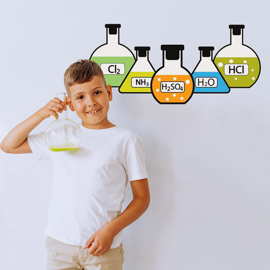 Laboratory Flasks with Chemicals