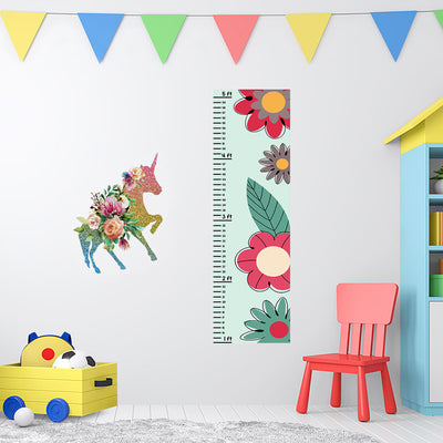 Floral Growth Chart Wall Decal