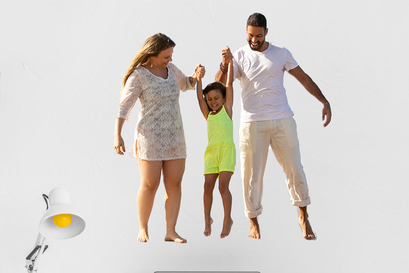 Wall Decal of a Family Above a Home Desk