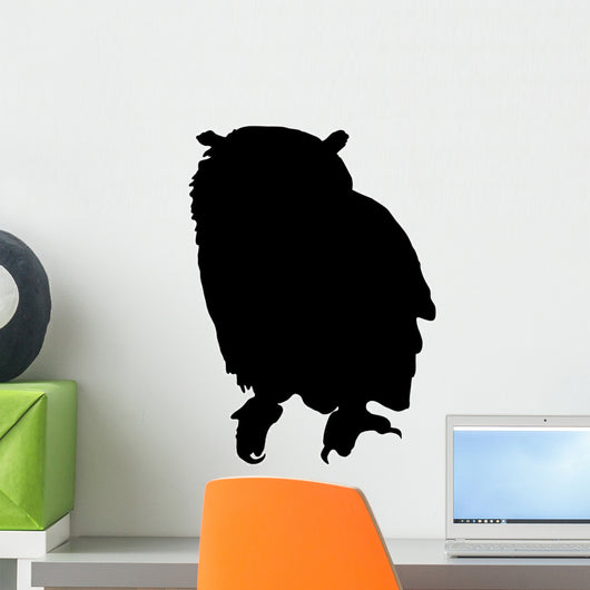 Black Realistic Owl Silhouette Wall Decal