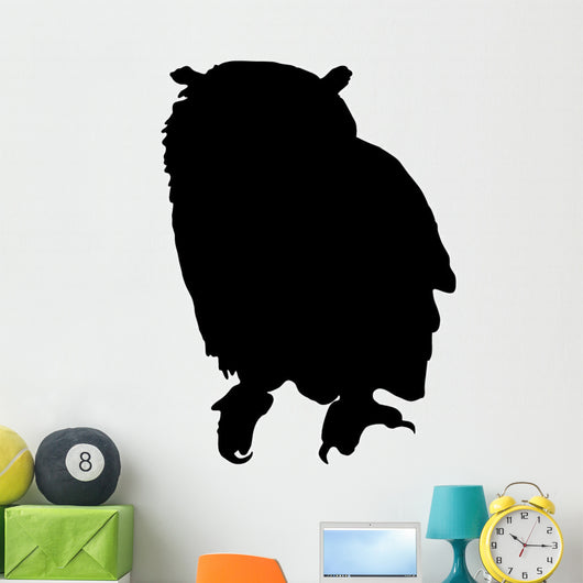 Black Realistic Owl Silhouette Wall Decal