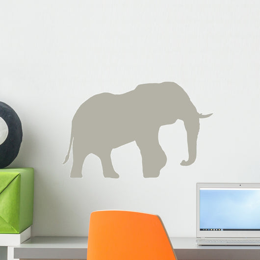 Tan Elephant Silhouette Wall Decal