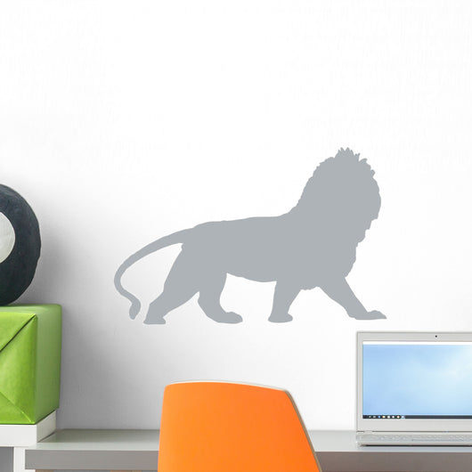 Regal Grey Male Lion Wall Decal