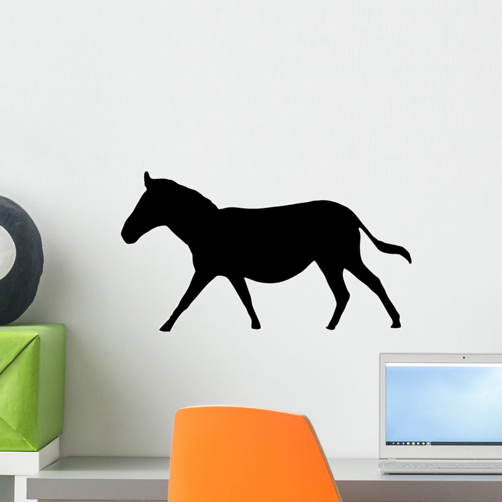 Realistic Black Zebra Silhouette Wall Decal Wallmonkeys