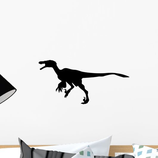 Velociraptor Deinonychus Silhouette Dinosaur Wall Decal