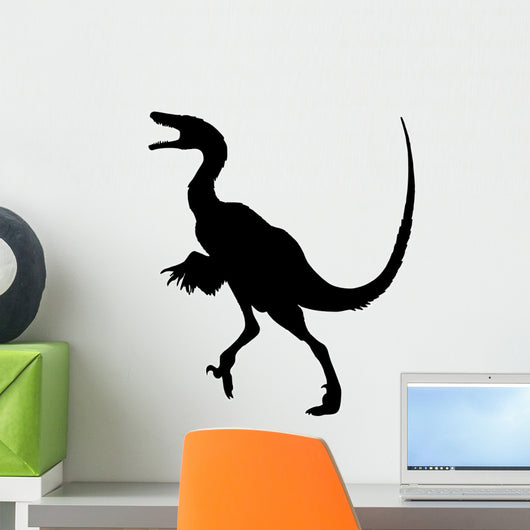 Black Velociraptor Deinonychus Dinosaur Wall Decal