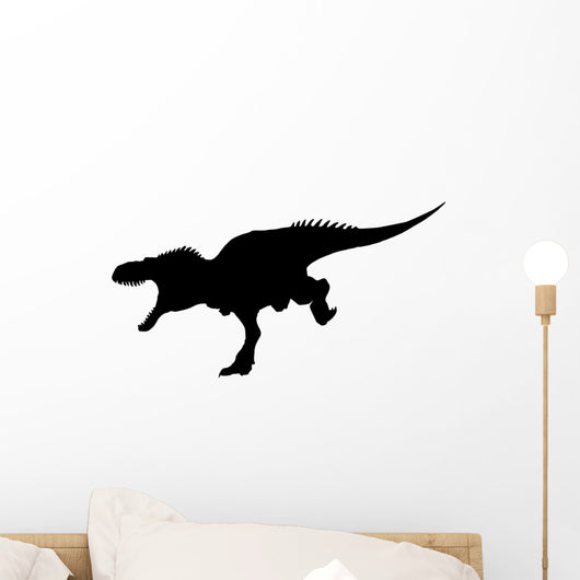Black T-rex Charging Full-on Wall Decal