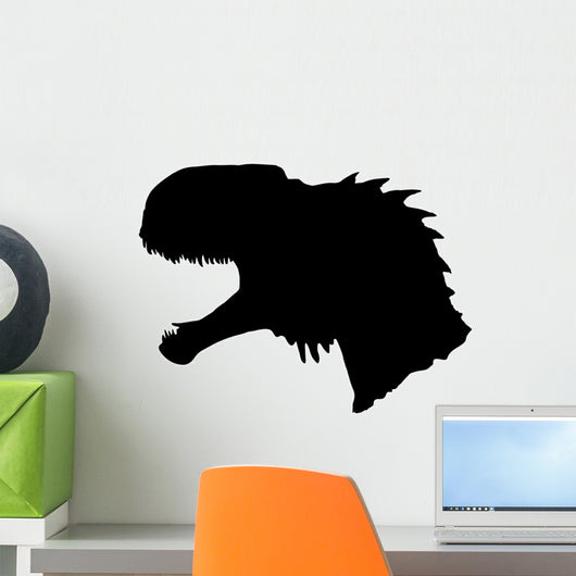 Black T-rex Roaring Head Wall Decal