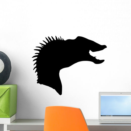 Black Hadrosaurs Head Silhouette Wall Decal