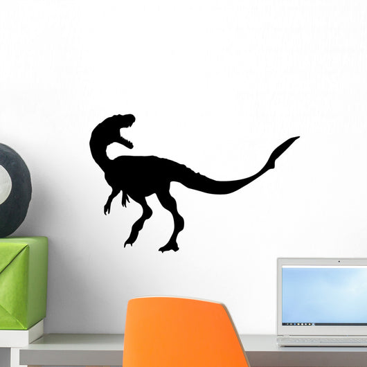 Roaring Velociraptor Silhouette Wall Decal