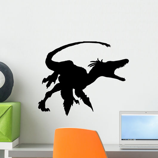 Deinonychus Silhouette Charging and Wall Decal