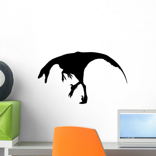 Dino Decals - Black Raptor Deinonychus Silhouette Wall Decal