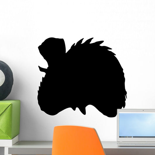 Black Oviraptor Head Silhouette Wall Decal