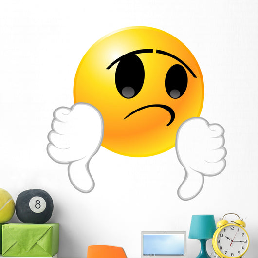 Thumbs-down Emoticon Smiley Face Wall Decal