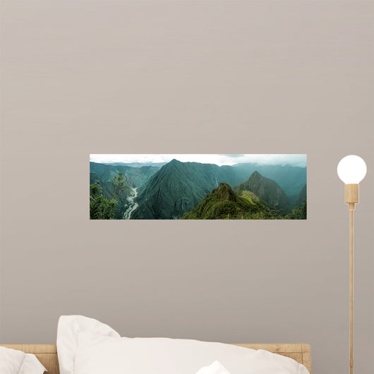 Foggy Machu Picchu Wall Decal Panoramic Wall Decal