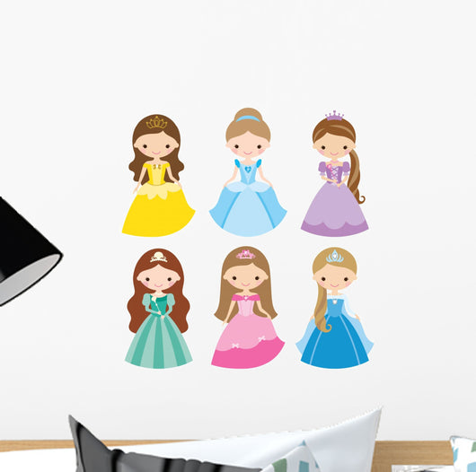 Vector Illustration Princess Different Wall Stickers Wall Decal