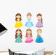 Vector Illustration Princess Different Wall Stickers Wall Decal