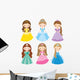 Vector Illustration Princess Different Wall Stickers Wall Decal