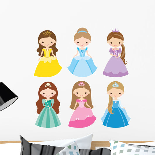 Vector Illustration Princess Different Wall Stickers Wall Decal