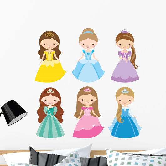 Vector Illustration Princess Different Wall Stickers Wall Decal