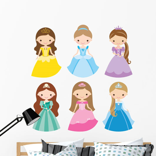 Vector Illustration Princess Different Wall Stickers Wall Decal