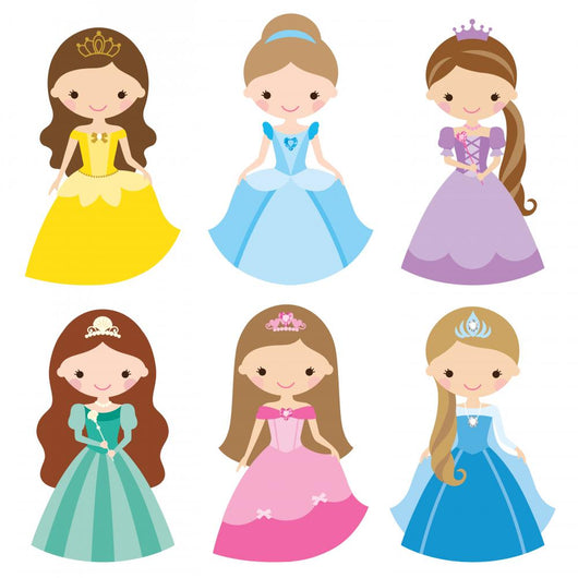 Vector Illustration Princess Different Wall Stickers Wall Decal