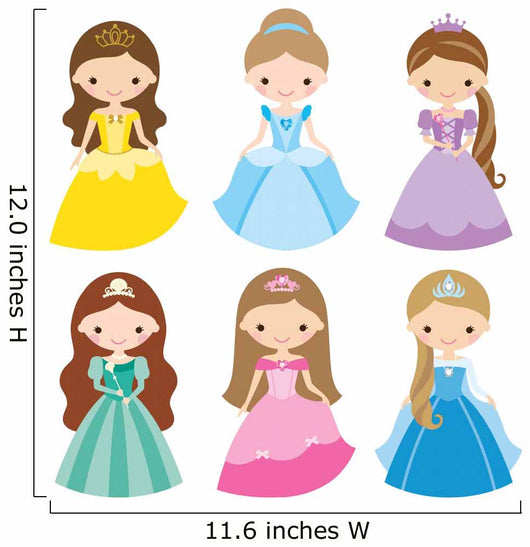 Vector Illustration Princess Different Wall Stickers Wall Decal