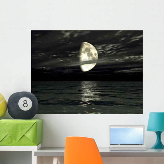 Moonlight Reflecting Sea Wall Decal