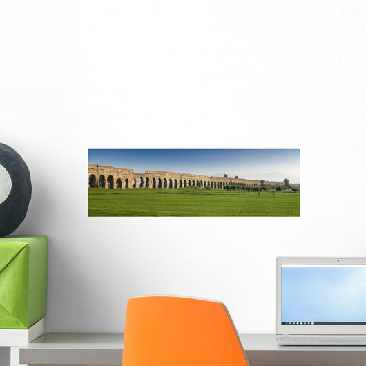 Aqueduct Ancient Roman Ruins Wall Decal Panoramic Wall Decal