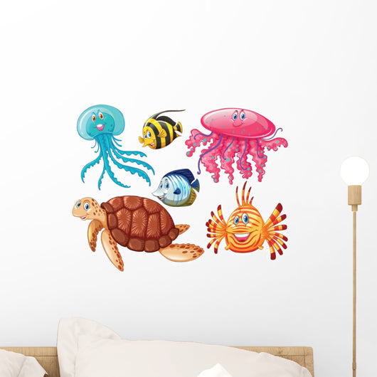 Various Kind Sea Animals Wall Decal Sticker Set