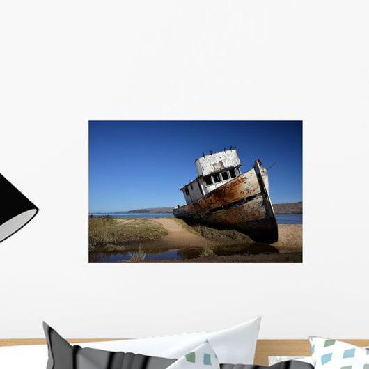 Abandoned Beached Shipwreck Wall Decal