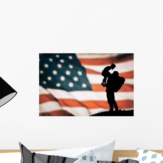 American Soldier American Flag Wall Decal
