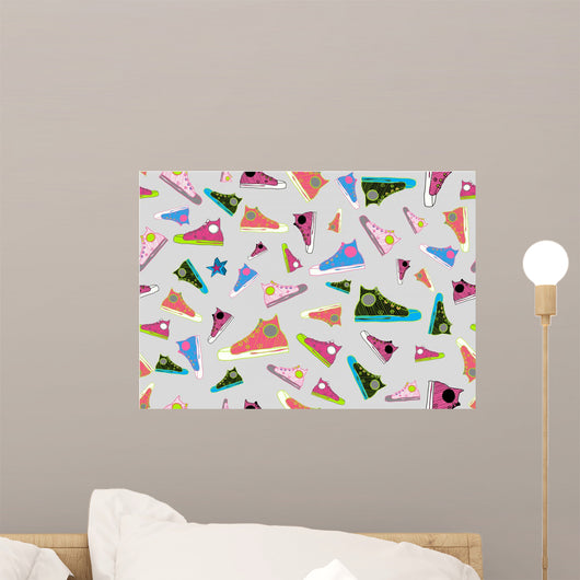 Cool Hand-drawn Sport Shoes Wall Decal