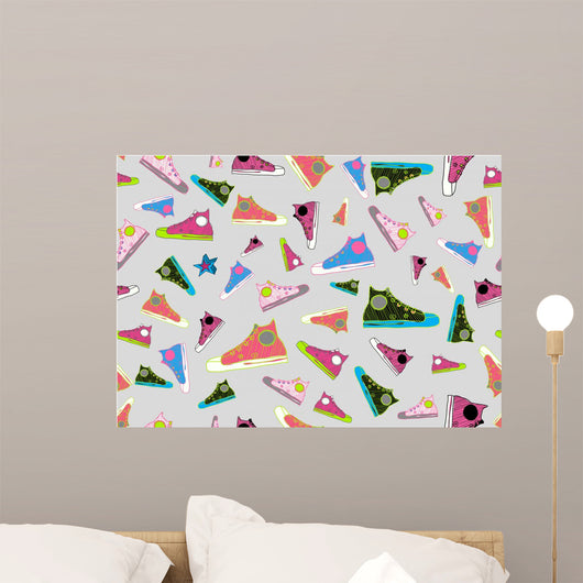 Cool Hand-drawn Sport Shoes Wall Decal