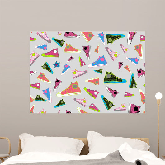 Cool Hand-drawn Sport Shoes Wall Decal