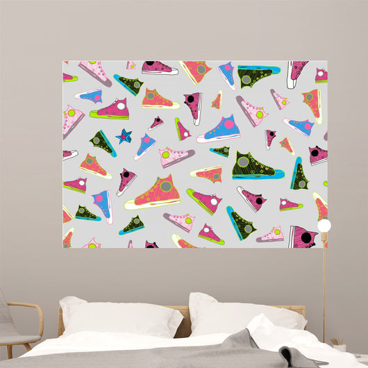 Cool Hand-drawn Sport Shoes Wall Decal