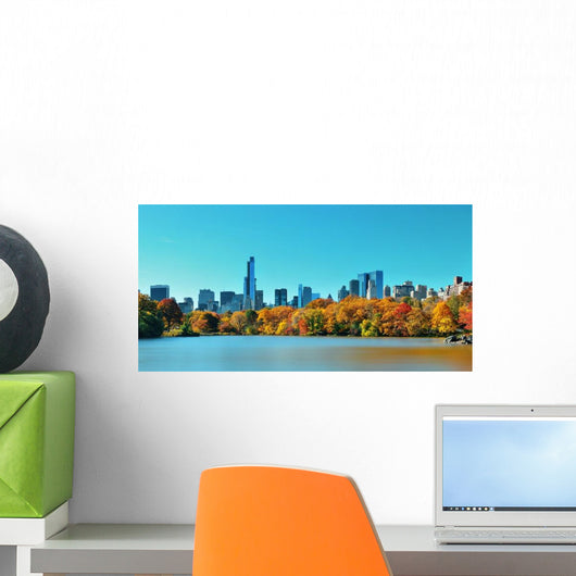 Central Park and Skyline in Autumn Wall Decal