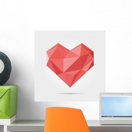 Geometric Polygonal Heart Wall Decal