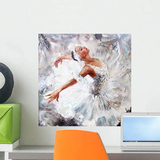 Oil Painting Girl Ballerina Dancing Wall Decal