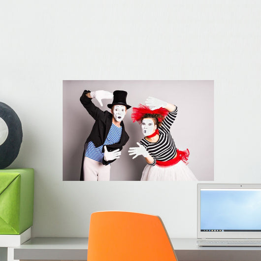Waist-up Portrait Funny Mime Wall Decal