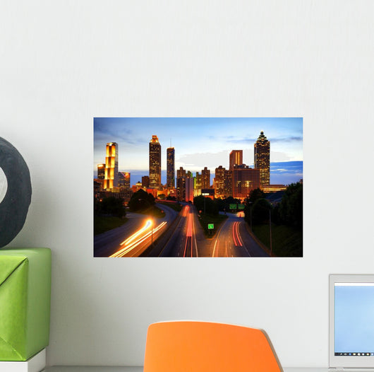 Atlanta Skyline Night Georgia Wall Decal