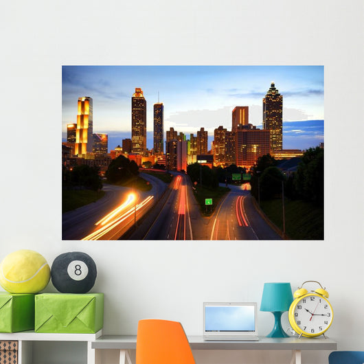Atlanta Skyline Night Georgia Wall Decal