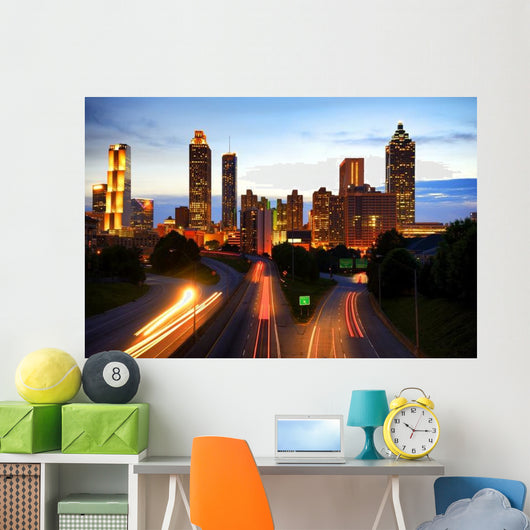 Atlanta Skyline Night Georgia Wall Decal