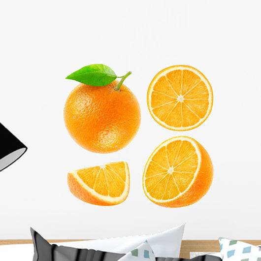 Whole and Cut Oranges Wall Stickers