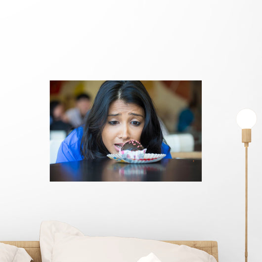 Closeup Portrait Desperate Woman Wall Decal