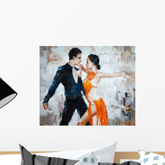 Tango Dancers Digital Painting Wall Decal