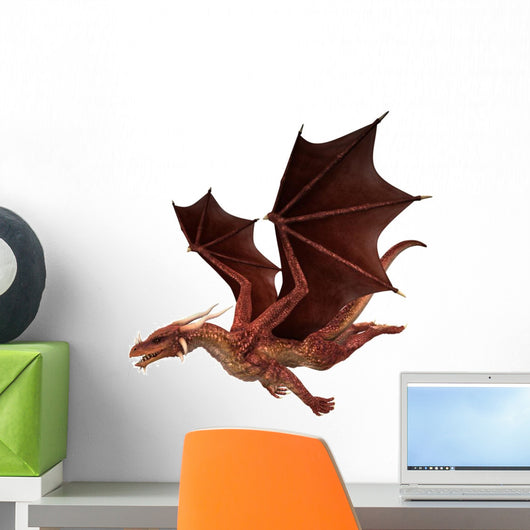 Gliding Red Dragon Wall Decal