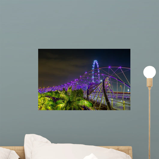 Nighttime DNA Bridge Singapore Wall Decal