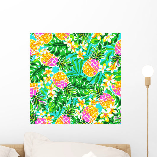 Cute Pineapples Seamless Fashion Wall Decal