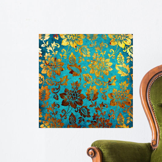 Golden-blue Vintage Wall Decal